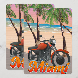 Miami Motorbike travel poster