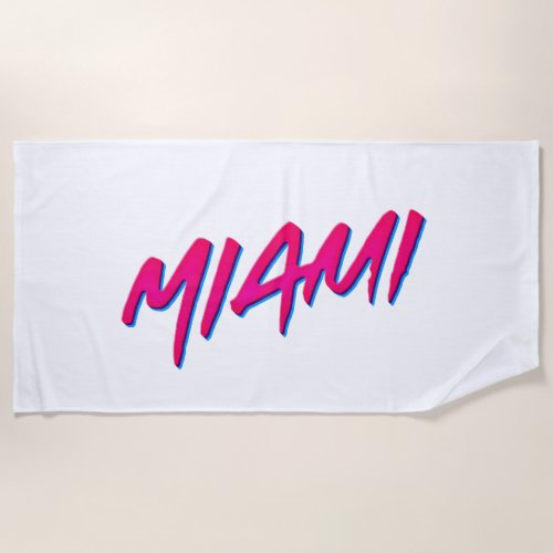 Miami Neon Colors New Retro Style Minimalism Beach Towel