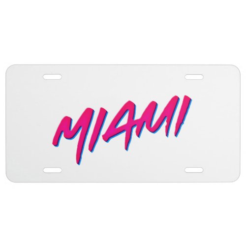 Miami Neon Colors New Retro Style Minimalism License Plate