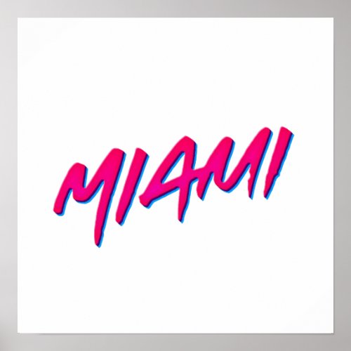 Miami Neon Colors New Retro Style Minimalism Poster