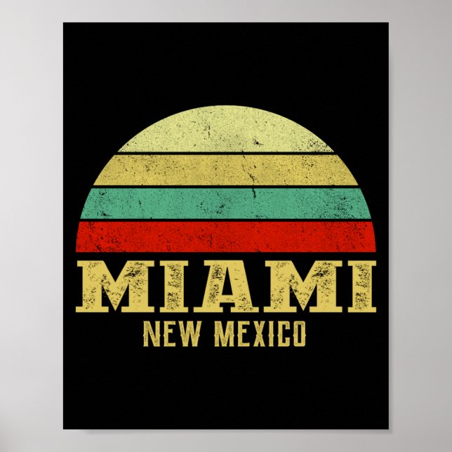 Miami New Mexico Vintage Retro Sunset  Poster (Front)