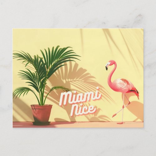 Miami Nice Flamingo postcard