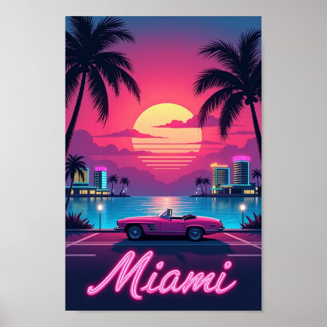 Miami Nights – A Retro City Dream Poster (Front)