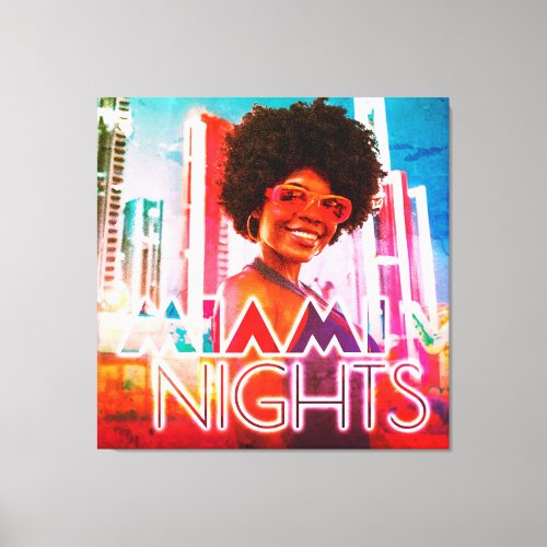 Miami nights retro wave  canvas print