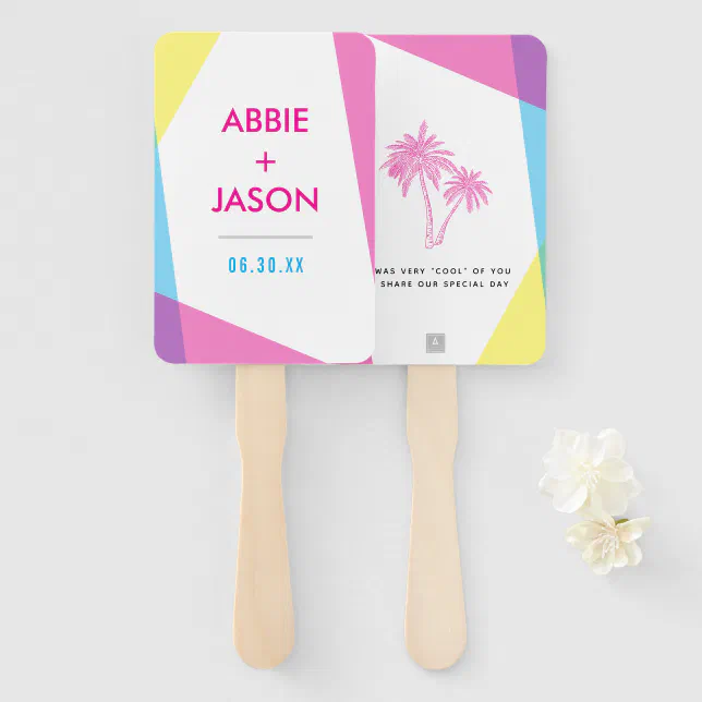 Miami Nights Wedding Favor Hand Fan | Zazzle