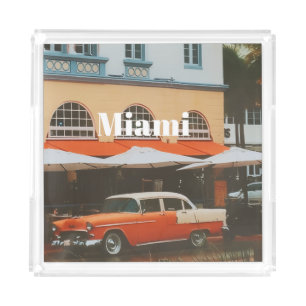 Miami Ocean Drive Travel Souvenir Acrylic Tray