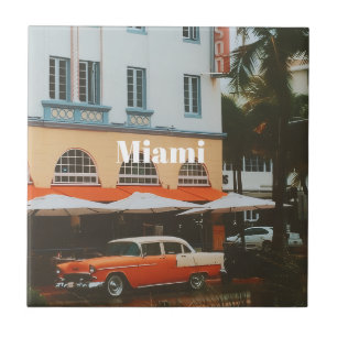 Miami Ocean Drive Travel Souvenir Ceramic Tile