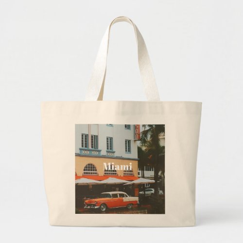 Miami Ocean Drive  Travel Souvenir Large Tote Bag