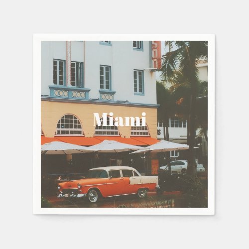 Miami Ocean Drive  Travel Souvenir Napkins