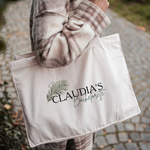 Miami Palm Bride Custom Chic Bachelorette Party  Large Tote Bag