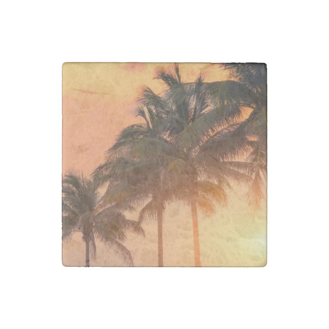 Miami Palms Stone Magnet (Front)
