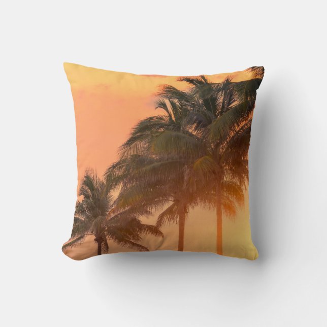 Miami Palms Throw Pillow (Front)