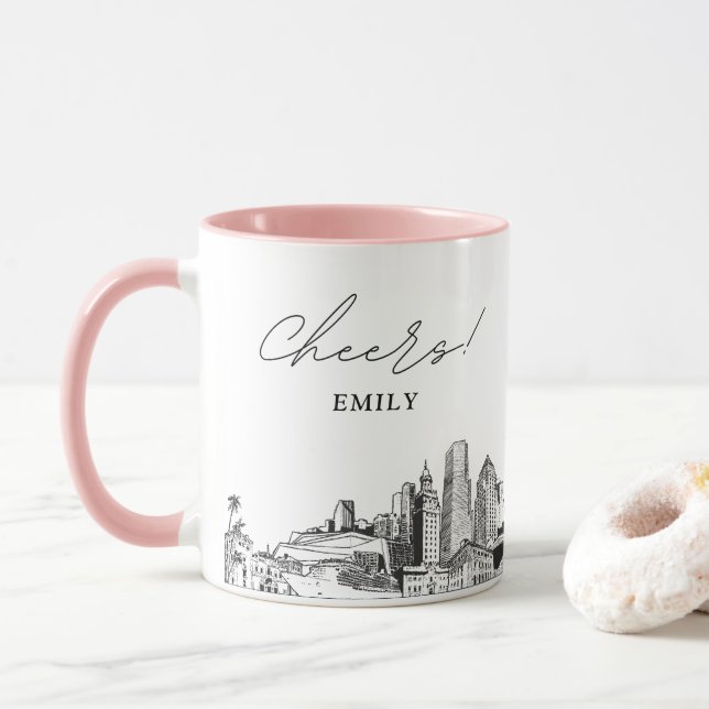 Miami Personalized Wedding Coffee Mug (With Donut)