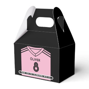 Miami Pink and Black Soccer Birthday Party  Favor Boxes