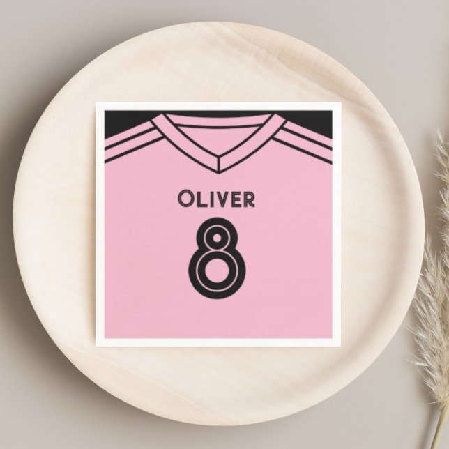 Miami Pink and Black Soccer Birthday Party  Napkins (Creator Uploaded)