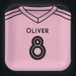 Miami Pink and Black Soccer Birthday Party  Paper Plates<br><div class="desc">Celebrate in style with this trendy pink and black Miami soccer party theme!</div>