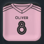 Miami Pink and Black Soccer Birthday Party  Paper Plates<br><div class="desc">Celebrate in style with this trendy pink and black Miami soccer party theme!</div>