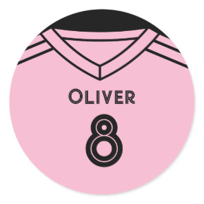 Miami Pink and Black Soccer Birthday Party Sticker