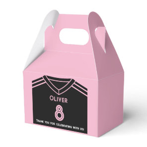 Miami Pink and Black Soccer Party Birthday  Favor Boxes