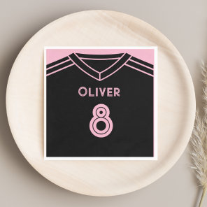 Miami Pink and Black Soccer Party Birthday  Napkins