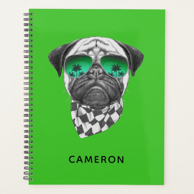 Miami Pug | Add Your Name Planner (Front)