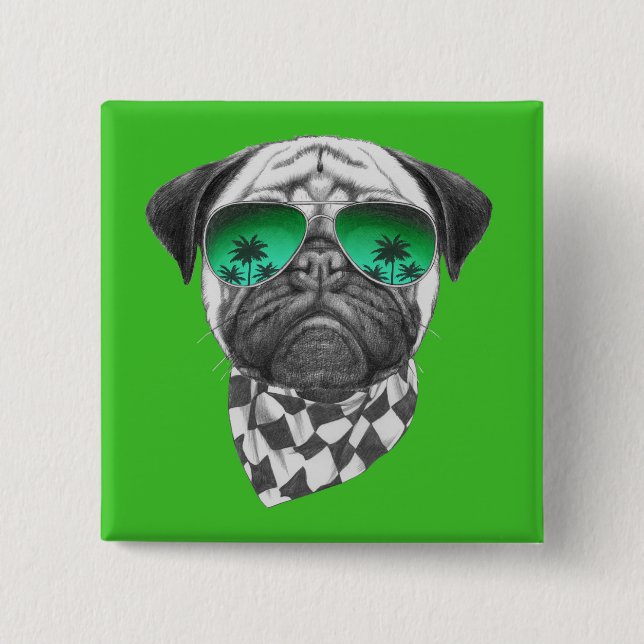 Miami Pug Button (Front)