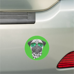 Miami Pug Car Magnet