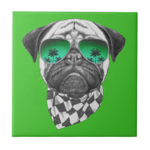Miami Pug Ceramic Tile