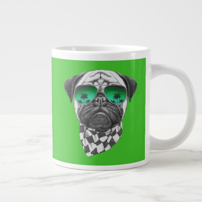 Miami Pug Giant Coffee Mug (Right)