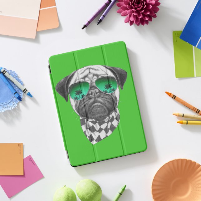 Miami Pug iPad Pro Cover (Desk)