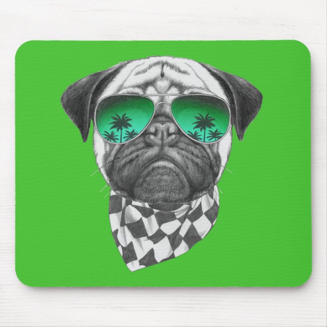 Miami Pug Mouse Pad (Front)