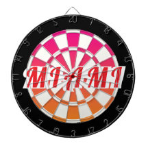 MIAMI Red text on Pink Orange Black And White