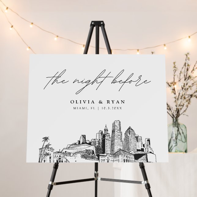 Miami Rehearsal Dinner The Night Before Sign (In Situ (Stand))