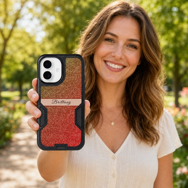 Miami Rose Glitter Artsy Abstract Name iPhone 17 Case (Miami Rose Glitter Artsy Abstract Name iPhone 17 Case)