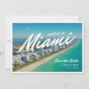 Miami Save the Date Postcard Style Invite