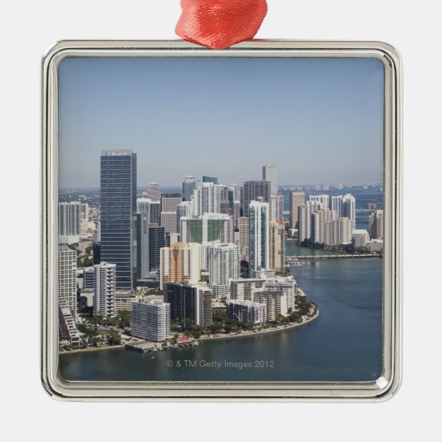 Miami Skyline 3 Metal Ornament (Front)