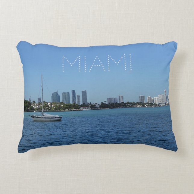 Miami Skyline Accent Pillow (Front)