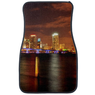 Miami skyline at night, Florida Car Mat