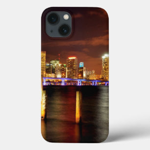 Miami skyline at night, Florida iPhone 13 Case