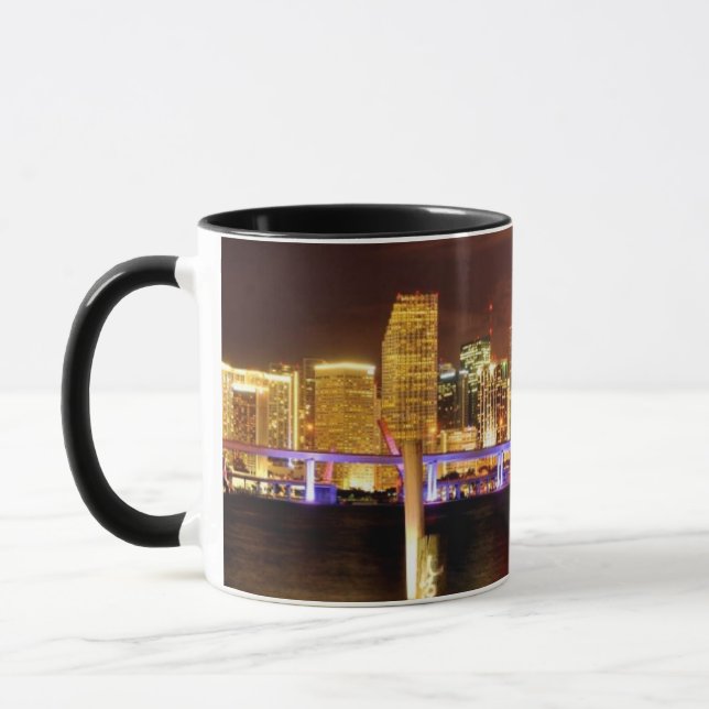 Miami skyline at night, Florida Mug (Left)