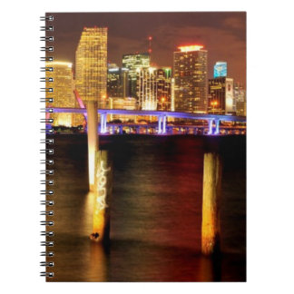 Miami skyline at night, Florida Notebook