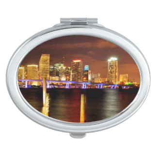 Miami skyline at night, Florida Vanity Mirror