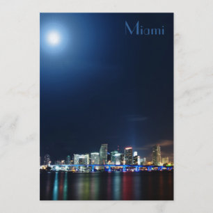 Miami skyline at night panorama - Invitation