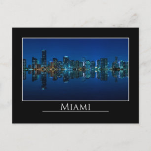 Miami skyline at night panorama - Postcard