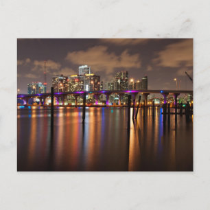 Miami skyline at night - Postcard