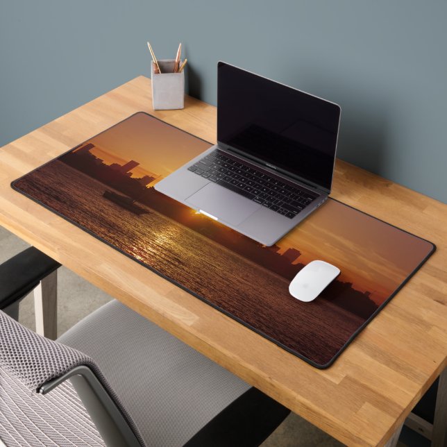 Miami Skyline at Sunset  Desk Mat (Office 2)