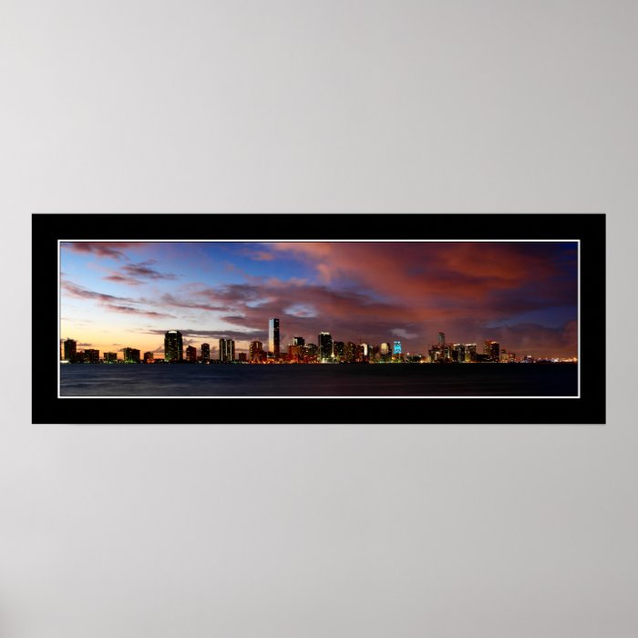 Miami skyline at twilight panorama   Poster