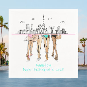 Miami Skyline Bachelorette Bikini Custom  Napkins
