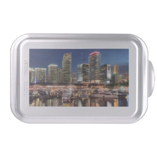 Miami skyline city in Florida Cake Pan