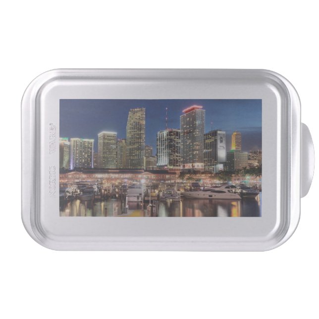 Miami skyline city in Florida Cake Pan (Front)